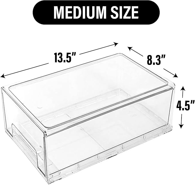 Clear Plastic Storage Drawer Organizer Bins