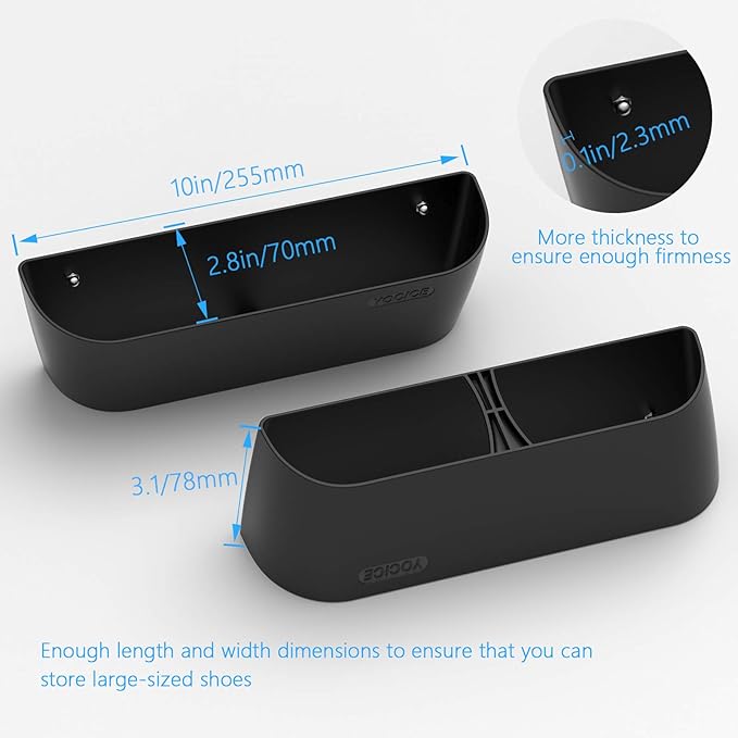 Wall Mounted Shoes Rack 6Pack with Sticky Hanging Strips, SM03-Black-6