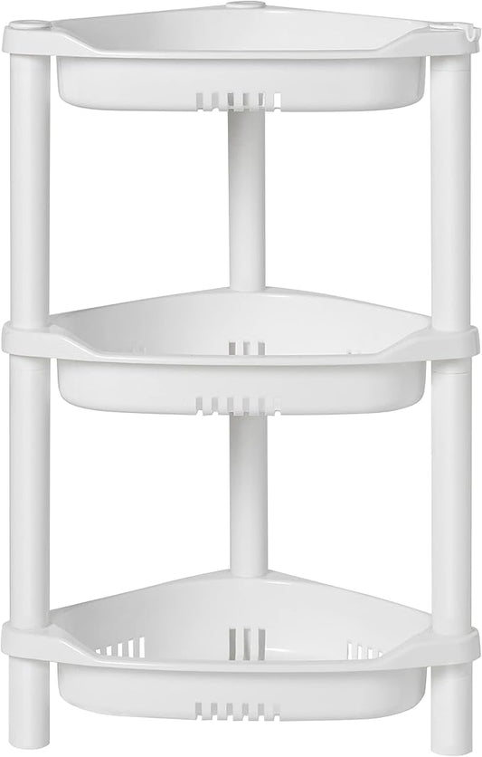3 Tier Shower Caddy Organizer Shelf Corner, 14.4 x 11.2 x 22.4 Inches, White