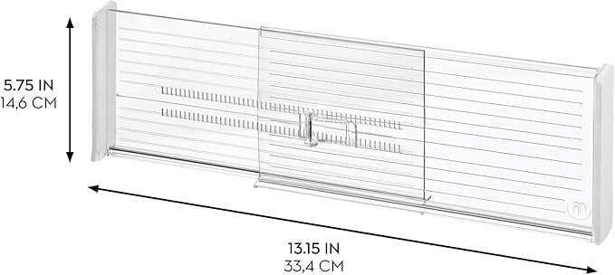iDesign Recycled Plastic Adjustable Drawer Dividers–- Set of 2 - Clear