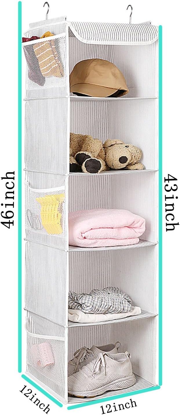 5 Shelves Hanging Closet Organizer, Strip