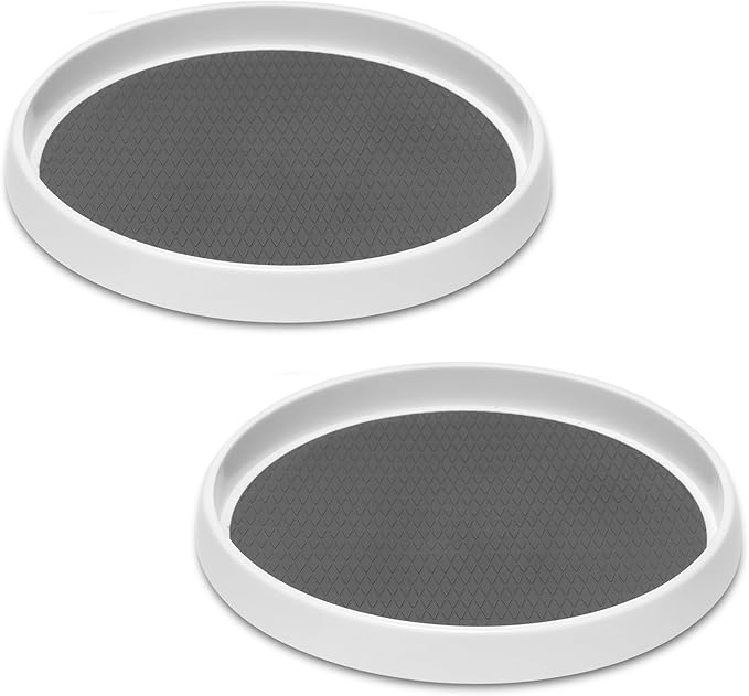2 Set, 10 Inch Non-Skid Lazy Susan Organizers, Turntable Rack for Cabinet