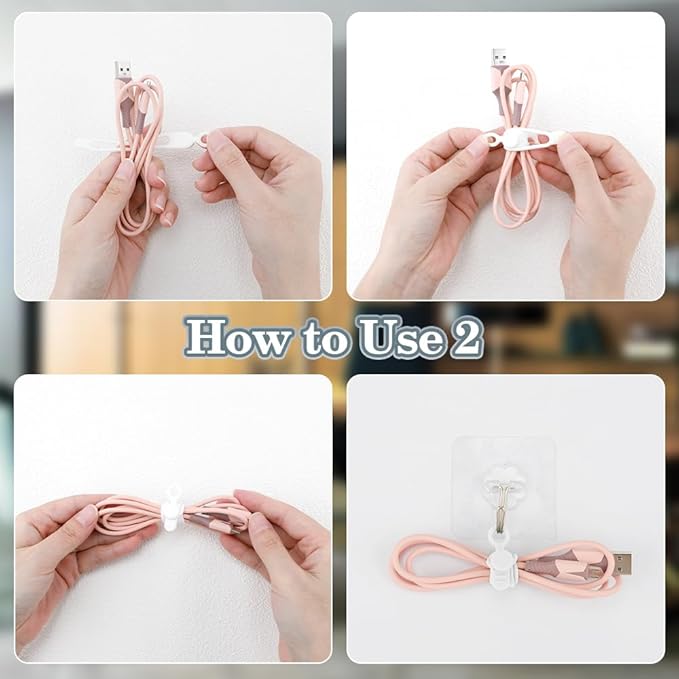 24Pcs Silicone Cable Straps, Reusable Cable Ties Management Organizer, Reusable Cable Ties Wire Organizer, Silicone Cable Ties for Office Home Kitchen School Travel Organization