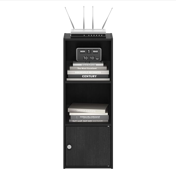 Furinno LUDER Book Shelf, 3-Tier Modern Bookshelf, Blackwood