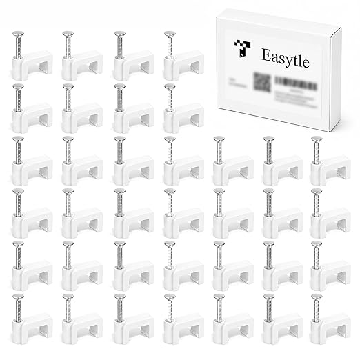 Cable Clips Nail in Cable Clips 100 Pcs 8mm Flat Ethernet Cable Wall Clips Cable