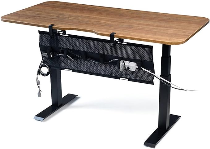 PERFECT POSTURE Mesh Cable Organizer – Clamp-Mounted Under Desk Cable Management, Flexible Mesh, Easy-Access Design, & Standing Desk Compatible – 38” (Black)