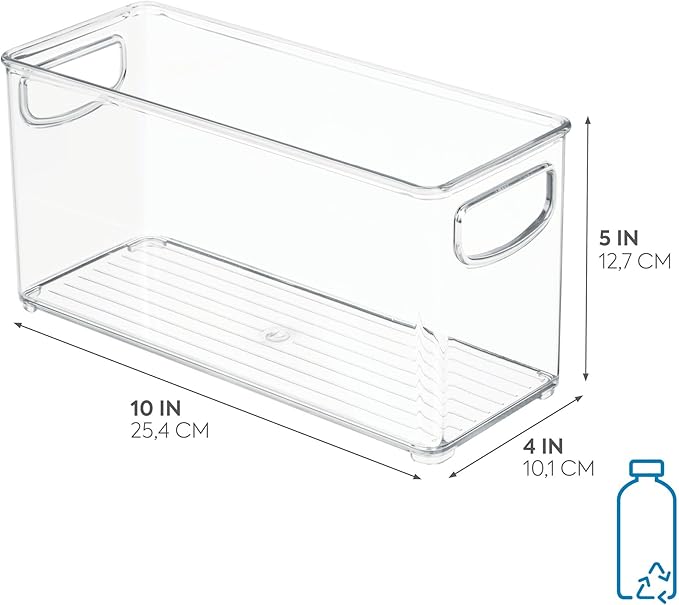Slim Clear Plastic Stackable Storage Bin
