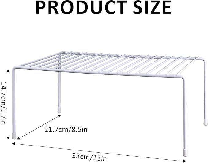 6-Pack Medium (13x8.5inch) Kitchen Organizer Rack, Kitchen Shelves for Spice Organization for Cabinet, Pantry Organizers and Storage, Spice Rack, Desk Organizer, White