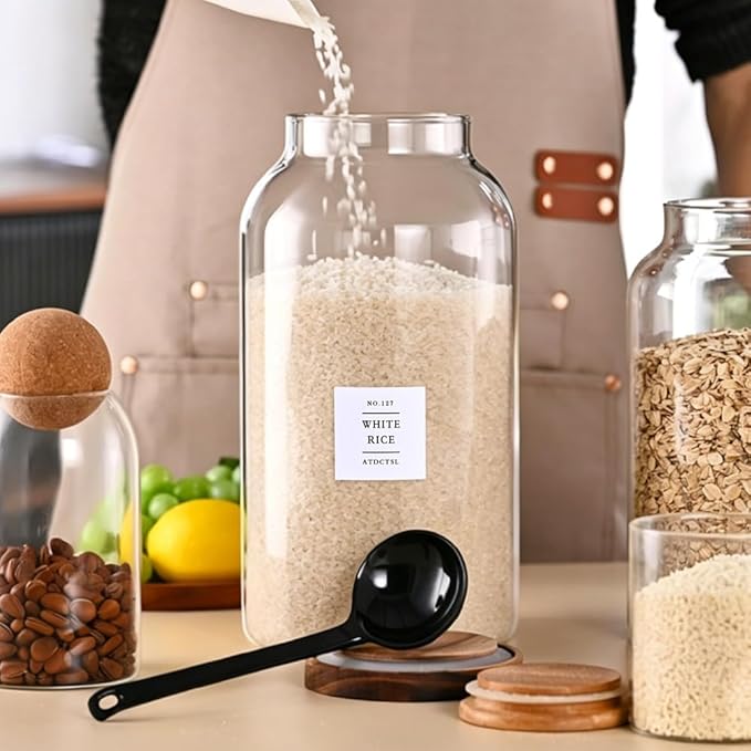 Large Glass Jar with Lid,（1Gallon/4000ML） Airtight Storage Container for Kitchen Countertop, Pantry, Coffee, Tea, Flour, Walnuts and Candy