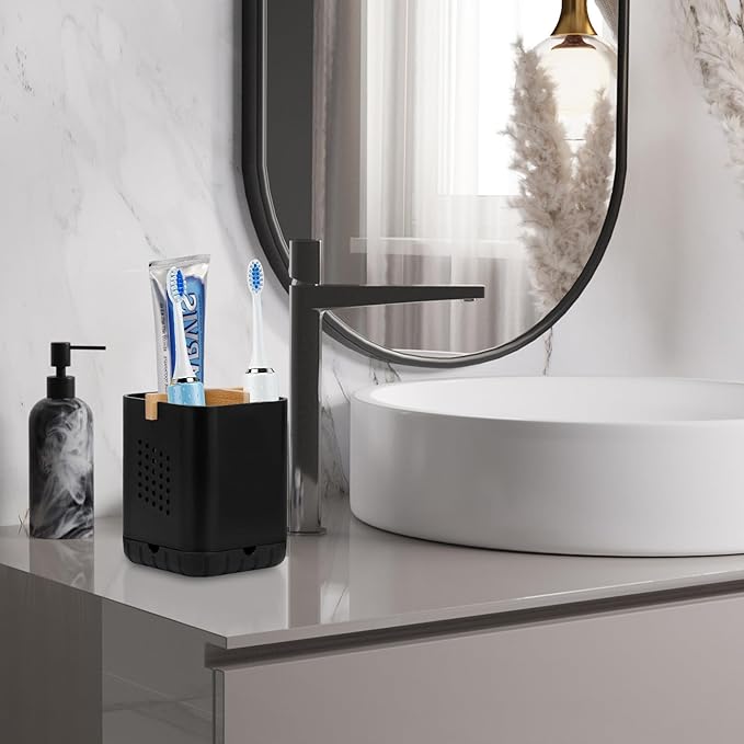 Black Toothbrush Holders for Bathroom