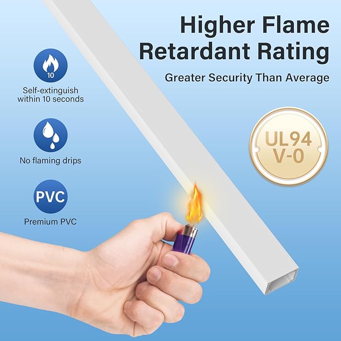56.7in Cord Hider, Cord Covers for 1-2 Wires on Wall, One-Cord Cable Hider