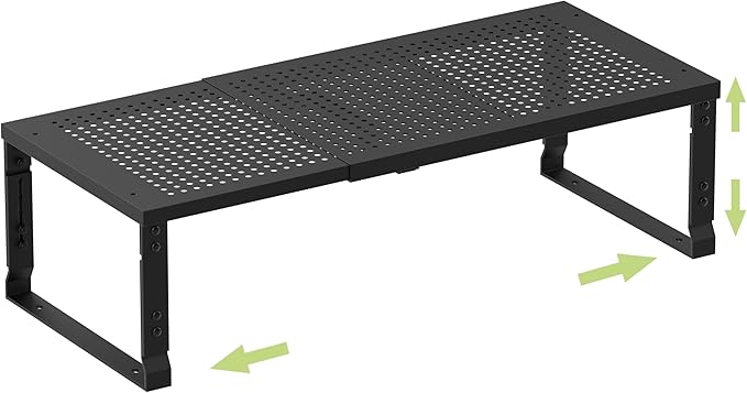 Heavy-Duty Adjustable Metal Shelf Organizer, 1 Pack/Black, Medium