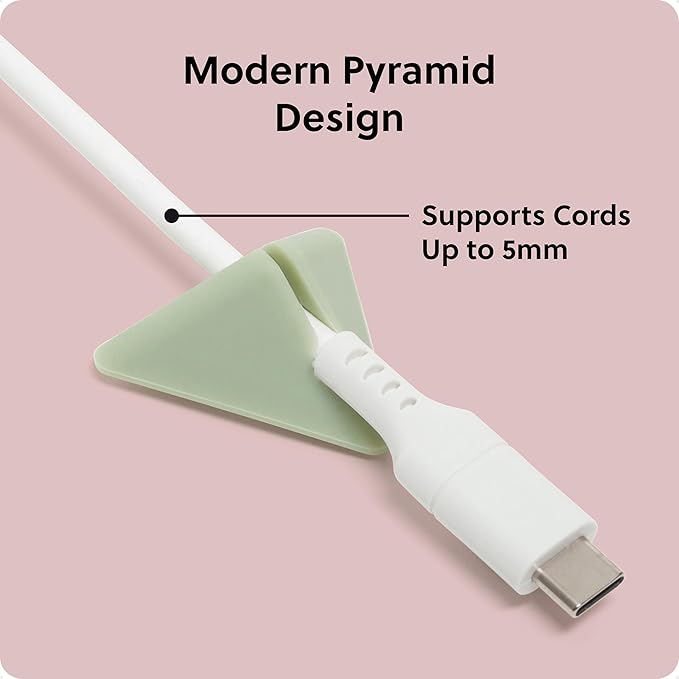 U Brands Tech Classics Silicone Pyramid Cable Clips 12 Pack
