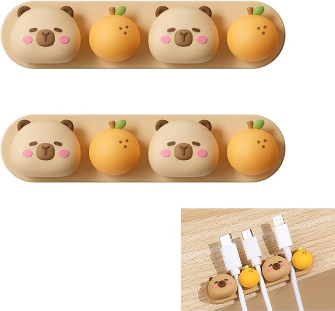 Capybara Cable Organizer, Adorable Animal-Shaped Cable Clips