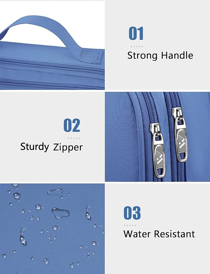 MATEIN Cable Organizer Bag, Large Travel Tech Organizer Water Resistant Electronic Accessories Case with Handle for Tablet, Cables, USB, Hard Drive, Double Layers Travel Gift for Men and Women, Blue