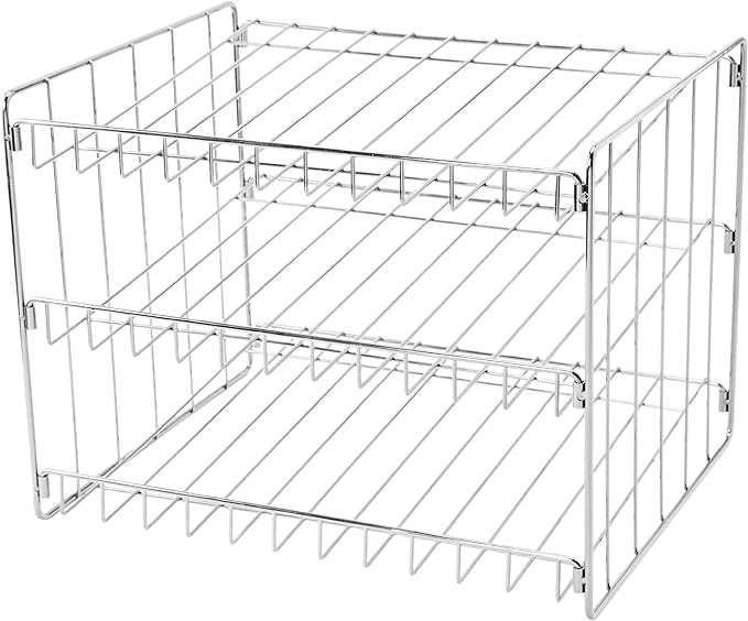 Kitchen Details 3 Tier Can Organizer, Chrome Steel Canned Food Storage Rack, Holds 36 Cans,Space-Saving Pantry & Cabinet Storage Solution | Easy Access to Canned Goods,Freestanding Design,(Pack of 12)