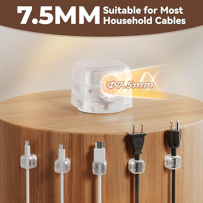 6Pack Rotatable Cord Organizer, Clear