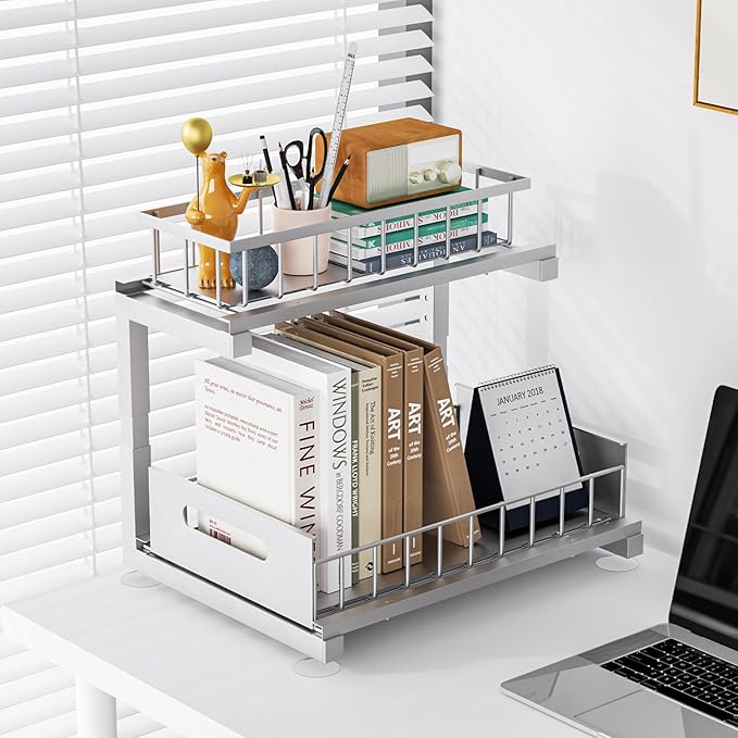 Under Sink Organizer, Sliver,2Pack