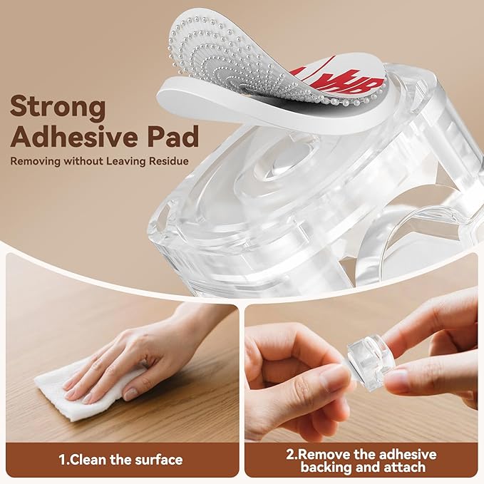 6Pack Rotatable Cord Organizer, Clear