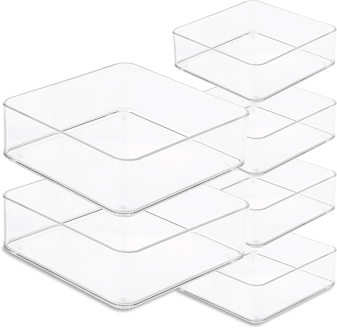 Plastic Clear Drawer Organizers. Bathroom, Kitchen, Bedroom, Makeup