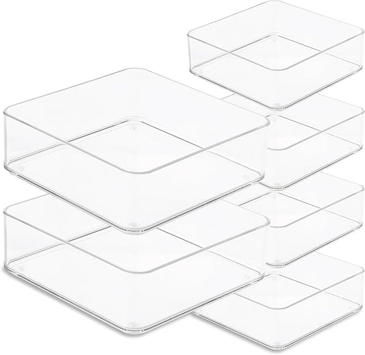 Plastic Clear Drawer Organizers. Bathroom, Kitchen, Bedroom, Makeup