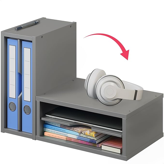 File Organizer, 2-Tier Document Paper Sorter, Gray