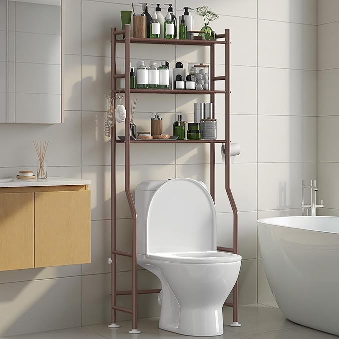3-Tier Over The Toilet Storage Organizer, Bronze