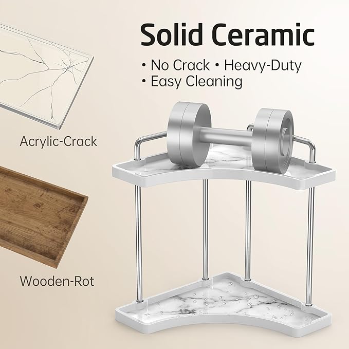 Ceramic Bathroom Corner Countertop Organizer