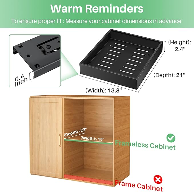 2Pack Pull out Cabinet Organizer, 21" Deep