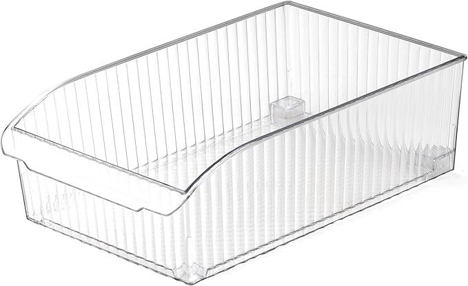 BINO | Plastic Storage Bins with Wheels, Medium | THE ROLLER COLLECTION | Clear Storage Bins for Organization | Clear Containers for Pantry | Fridge & Freezer Organizer Bin Cabinet & Pantry Organizers
