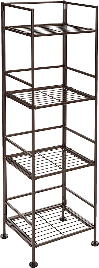 Amazon Basics 4-Tier Iron Towel Shelf Black 11.4"L x 11.8"W x 44.5"H
