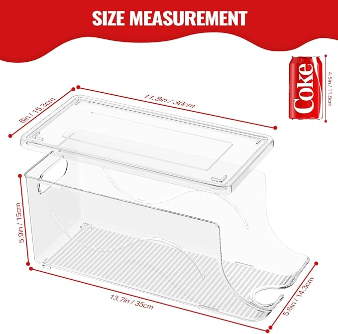 4 Pack Stackable Refrigerator Organizer