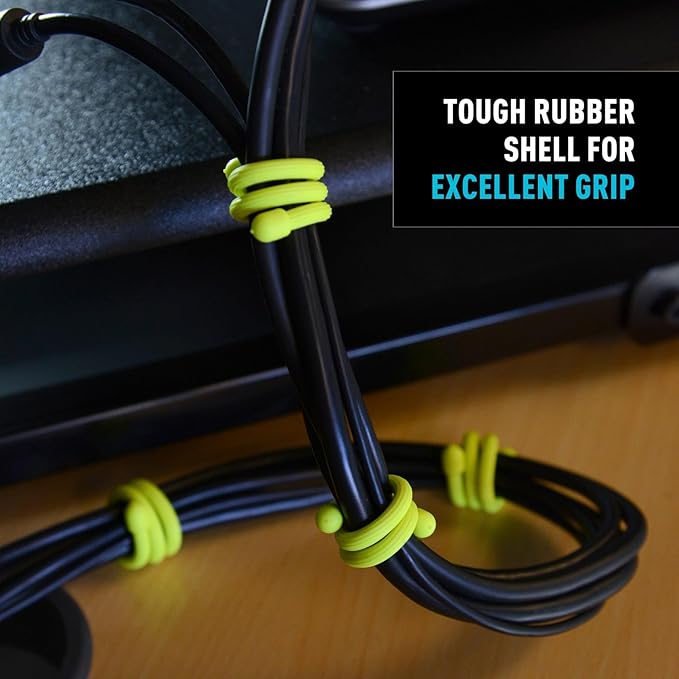 Nite Ize Original Gear Tie - 6-Inch Reusable Rubber Twist Tie - Reusable Gear Ties - Electric Cord Organizers - Twist Ties for Cords - Reusable Zip Ties - Black, 6-Inch, 12 Pack