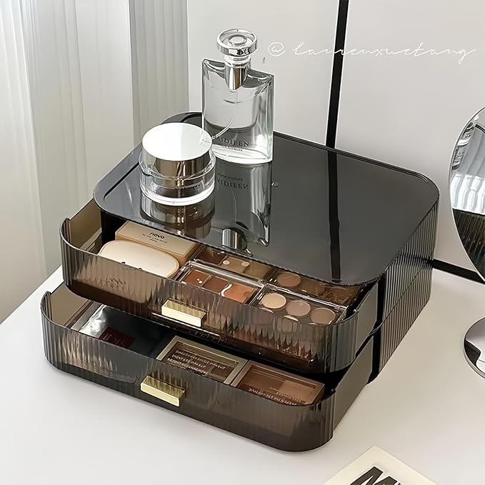 Stackable Cosmetics Organizer Drawers, Nail Care-Black