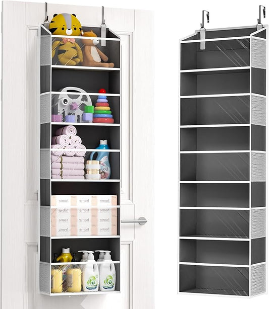 1-Pack Over Door Organizer with 5 Large Pockets 10 Mesh Side Pockets