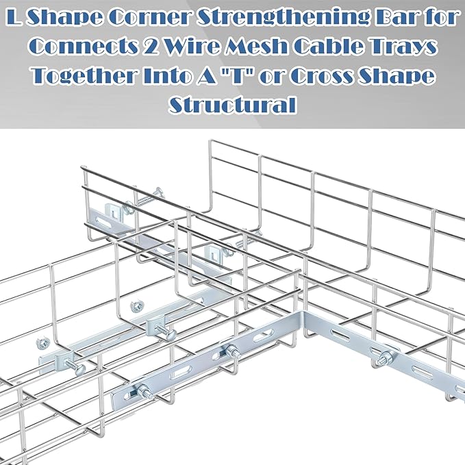 4 Pcs Wire Mesh Cable Tray Corner Bar L Type Cable Tray Corner Bar Kit