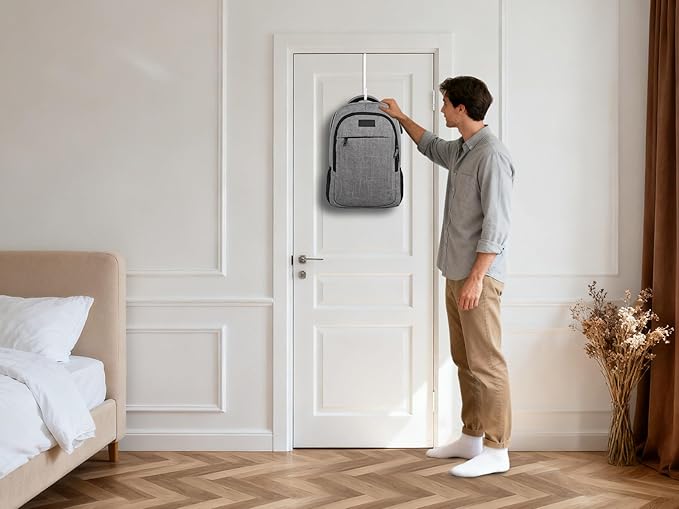 Over The Door Metal Hooks with Plastic Coating 7.5" Fit 0.5" to 1 3/4" Door 4