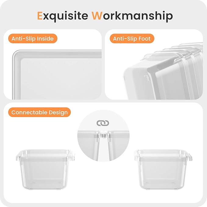 A-LuGei 【Military Grade Drawer Organizer, 【𝟱𝗦𝗶𝘇𝗲】 Makeup organizer, 【Holds 177 Items】 Bathroom Organizers and Storage, Organization and Storage, Desk Drawer Organizer for Vanity (Clear)