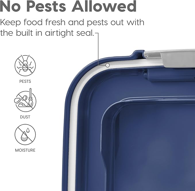 USA Dog Food Storage Container, 30 lbs & 11 lbs Combo, Navy