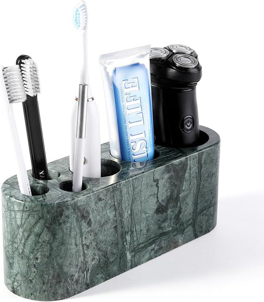 Toothbrush Holder for Bathrooms, 6 Slots Marble Toothbrush Organizer