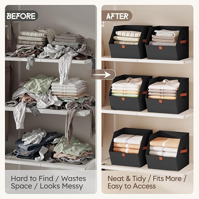 Fabric Closet Storage Cubes, Black