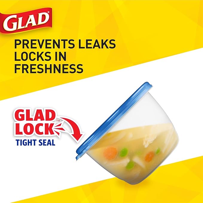 Glad GladWare Mini Round Food Storage Containers with Lids, 12 Pack