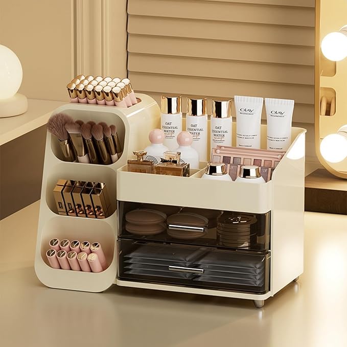 Large Makeup Organizer Countertop Skincare Organizers, Spacious Cosmetic Display Case for Vanity Organizers Storage, Waterproof Make Up Organizer for Bathroom, Birthday Gifts for Women, Cream