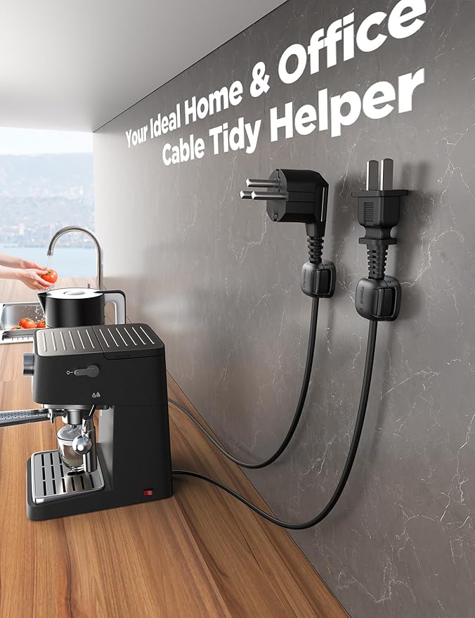 6Pack Cord Organizer, Chfeila [Dual Spring & Clasp Lock] Cable Management Clips