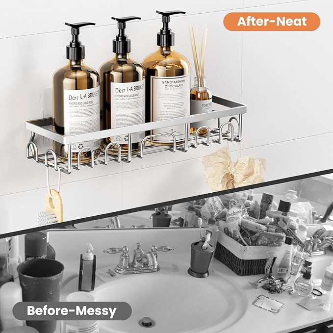 Shower Caddy, 3 Pack Shower Shelves for Inside Bathroom, Silver