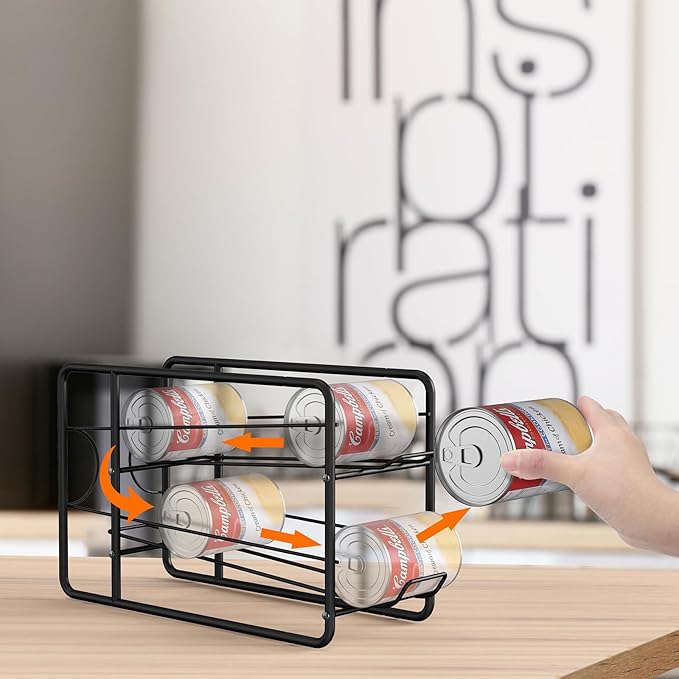4 Pack Can Dispenser Rack, Black