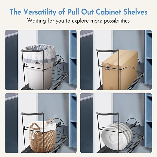 Tanamu Pull Out Trash Can Under Cabinet & Under Sink Garbage Can Pull Out，Heavy