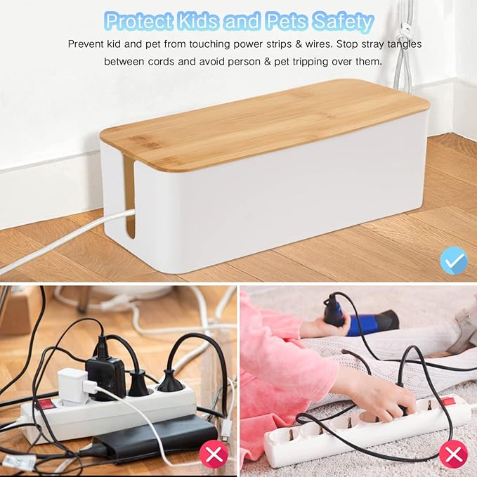 Cable Management Box Organizer, USB Hub