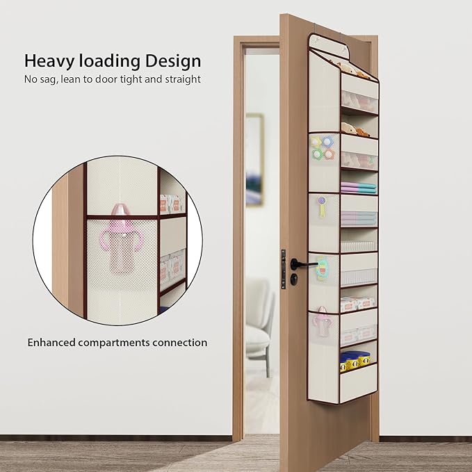 6 Tier Over The Door Organizer With 8 Mesh Side Pockets