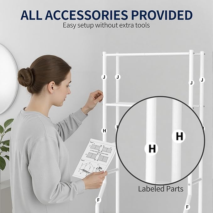 3-Tier Over Toilet Storage Rack, Metal Over Toilet Bathroom Organizer Shelf